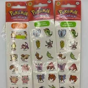 Lot of Vintage Sandylion Pokémon Sticker Sheets Gen 1 Kanto 90s